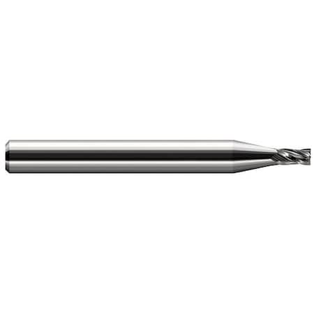 Harvey Tool 0.0160 in. .4 mm Cutter dia x 0.0240 in. Length of Cut Carbide Square End Mill, 3 Flutes 823016